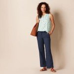 Amazon Essentials Women's Linen Blend Drawstring Relaxed Fit Wide Leg Pant (Available in Plus Size), Navy, X-Large