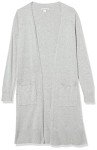 Amazon Essentials Women's Lightweight Longer Length Cardigan Sweater (Available in Plus Size), Light Grey Heather, Large