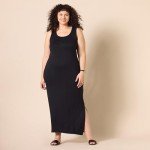 Amazon Essentials Women's Supersoft Terry Racerback Maxi Dress (Previously Daily Ritual), Black, Large