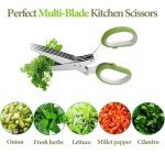 2025 Upgraded Herb Scissors, Effortless Herb Shears Cutter Tool with Sharp Stainless Steel Blades for Fresh Herbs, Must-Have Kitchen & Cooking Gadget, Green