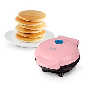 DASH Mini Maker Electric Round Griddle for Individual Pancakes, Cookies, Eggs & other on the go Breakfast, Lunch & Snacks with Indicator Light + Included Recipe Book - Pink