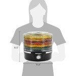 Elite Gourmet EFD319 Food Dehydrator, 5 BPA-Free 11.4" Trays Adjustable Temperature Controls, Jerky, Herbs, Fruit, Veggies, Dried Snacks, Black