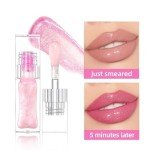 BANGFENG Magic Color Changing Moisturizing Lip Glow Oil Plumping Glimmer Glow Lipstick, Hydrating Lip Gloss Lip Balm Transparent Lip Care, Long Lasting Moisturizing Non-sticky Fresh Texture Lip Oil