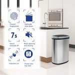 13 Gallon Touch-Free Kitchen Trash Can with Lid