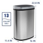 13 Gallon Touch-Free Kitchen Trash Can with Lid