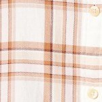 Women's Lightweight Plaid Flannel Shirt - Ecru Pink