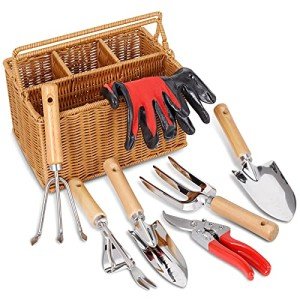 Garden Tools Set with Basket and Pruning Shears