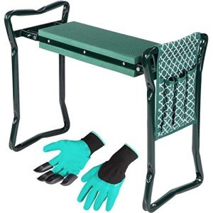 Garden Kneeler and Stool with Tool Pouch