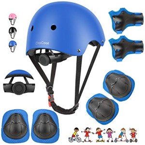 Blue Adjustable Kids Bike Helmet & Knee Pads Set