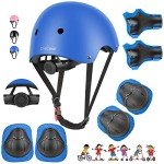 Blue Adjustable Kids Bike Helmet & Knee Pads Set