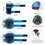 Blue Adjustable Kids Bike Helmet & Knee Pads Set