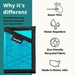 Cyan Minimalist Sailcloth Card Holder Wallet