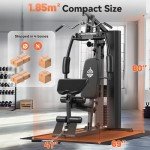 Versatile Home Gym with 154LBS Weight Stack