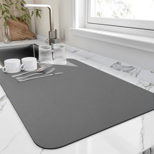 Absorbent Dish Drying Mat with Non-Slip Backing