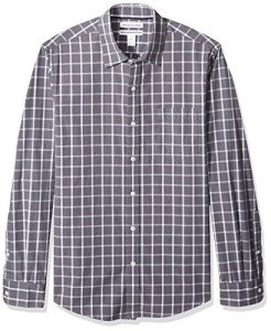 Men's Slim-Fit Long-Sleeve Shirt - Grey Check