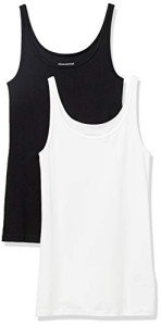 Slim-Fit Thin Strap Tank Top 2-Pack – Black/White