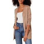 Women's Lightweight Open-Front Cardigan - Camel Heather