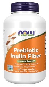 NOW Foods Prebiotic Inulin Fiber - 180 Veg Capsules