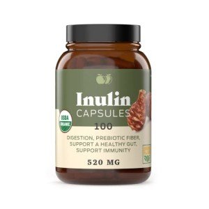 Organic Inulin Capsules - 520mg, 100 Pills