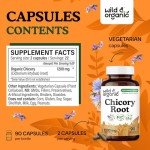 Organic Chicory Root Capsules for Gut Health - 90 Count
