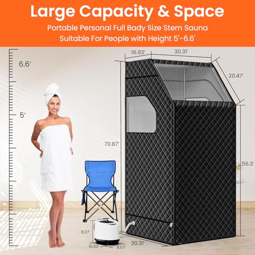 Portable Home Sauna Tent with Timer and Remote Control
