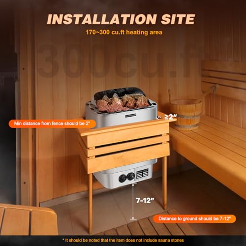 Mxmoonant 6KW 220V Electric Sauna Heater Stove for Home Spa