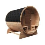 ALEKO 4-Person Cedar Barrel Sauna with Canopy