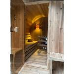 ALEKO 4-Person Cedar Barrel Sauna with Canopy