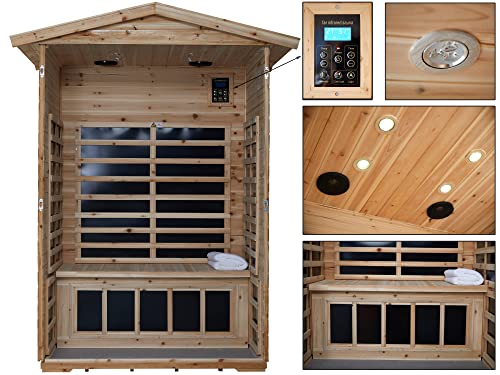 2-Person Outdoor Infrared Sauna with Bluetooth Speakers