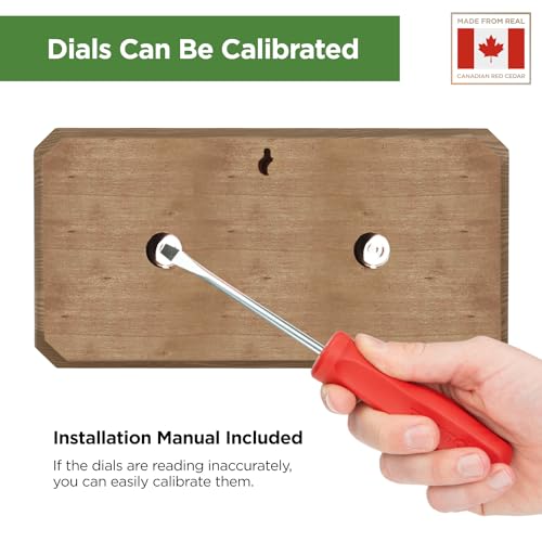 Canadian Red Cedar Sauna Thermometer & Hygrometer 2-in-1