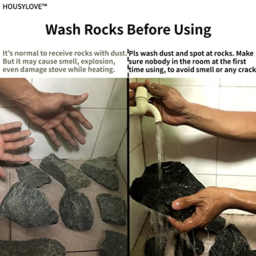 HOUSYLOVE 35 lb Lava Rock for Steam Saunas