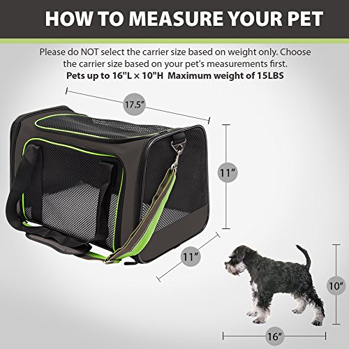 Soft-Sided Pet Travel Carrier, Airline Approved Dog Cat Carrier for Medium Puppy and Cats