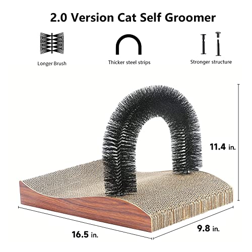 FUKUMARU Pet Fur Grooming Cat Scratching Pads, Cats Self Groomer Massager Scratcher Toy Brush
