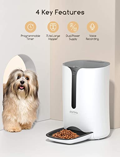 Roffie Automatic Cat Feeder Auto Dog Food Dispenser with 7L Large Capacity, Distribution Alarms and Programmable Timer for 4 Meals a Day, Ideal for Cat and Dog Lover