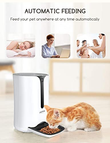 Roffie Automatic Cat Feeder Auto Dog Food Dispenser with 7L Large Capacity, Distribution Alarms and Programmable Timer for 4 Meals a Day, Ideal for Cat and Dog Lover