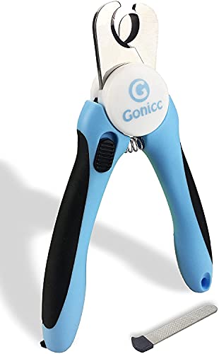 gonicc Dog & Cat Pets Nail Clippers and Trimmers - with Safety Guard to Avoid Over Cutting, Free Nail File, Razor Sharp Blade - Professional Grooming Tool for Large and Small Animals