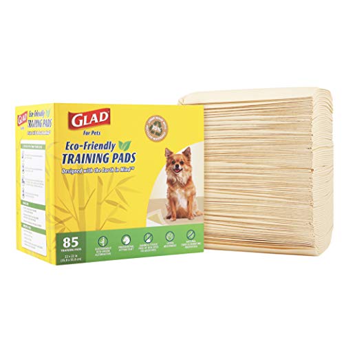 Glad for Pets Earth Friendly Bamboo Training Pads | Eco Friendly Puppy Pads for All Dogs | 85 Super Absorbent Puppy Training Pads, Deodorizing Dog Training Pads for Pets, Beige, Model Number: FF13710