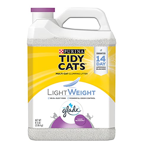 Purina Tidy Cats Light Weight, Low Dust, Clumping Cat Litter, LightWeight Glade Clean Blossoms Multi Cat Litter - (2) 8.5 lb. Jugs