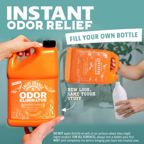ANGRY ORANGE Ready-to-Use Citrus Pet Odor Eliminator Pet Spray - Urine Remover and Carpet Deodorizer for Dogs and Cats (1 Gallon)