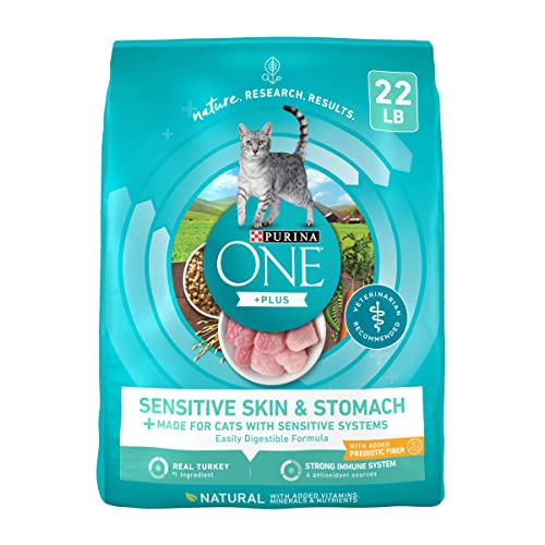 Purina ONE Sensitive Stomach, Sensitive Skin, Natural Dry Cat Food, Sensitive Skin & Stomach Formula - 22 lb. Bag