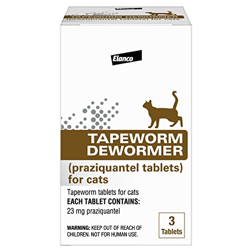 Bayer Tapeworm Dewormer (praziquantel tablets) for Cats, 3-Count Praziquantel Tablets for Cats and Kittens 6 Weeks and Older