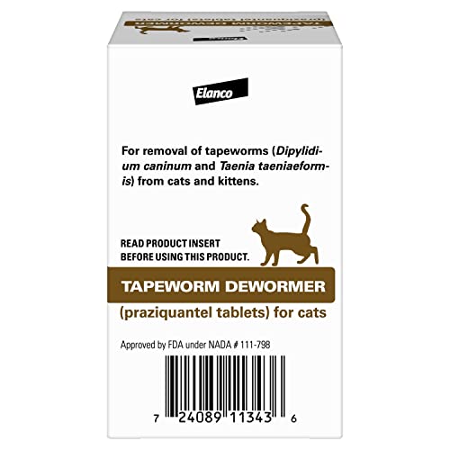 Bayer Tapeworm Dewormer (praziquantel tablets) for Cats, 3-Count Praziquantel Tablets for Cats and Kittens 6 Weeks and Older