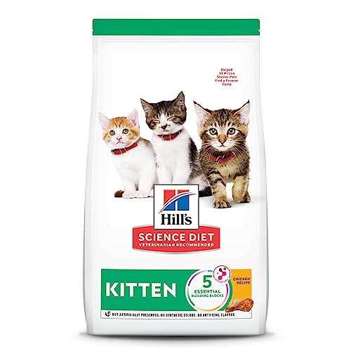 Hill's Science Diet Dry Cat Food, Kitten, Chicken Recipe, 15.5 lb Bag