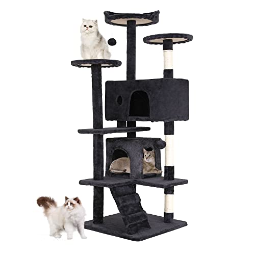 BestPet 54in Indoor Cat Tree Toy, Multi-Level Activity Center