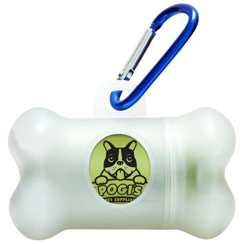 Pogi's Poop Bag Dispenser - Includes 1 Roll (15 Dog Poop Bags) - Scented, Leak-Proof, Earth-Friendly Poop Bags for Dogs