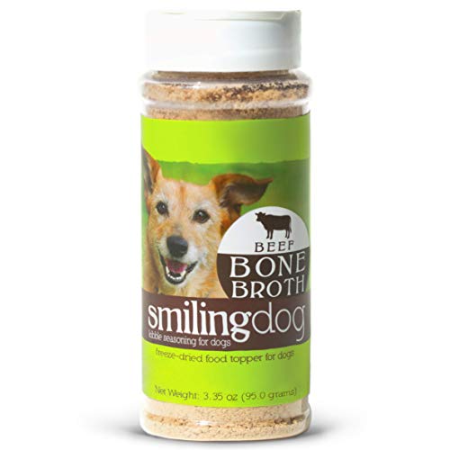 Herbsmith Bone Broth Kibble Seasoning - Freeze Dried Meat + Bone Broth Powder for Dogs - Healthy Dog Food Toppers - Beef