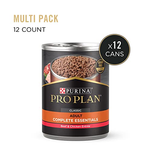 Purina Pro Plan Grain Free, High Protein Wet Dog Food, SAVOR Classic Beef & Chicken Entree - (12) 13 oz. Cans