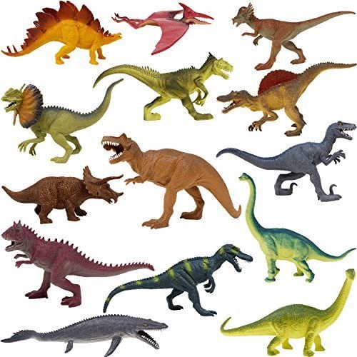Boley 14-Pack 10 Inch Educational Dinosaur Toys - Realistic Educational Toy Dinosaur Figures For Kids, Children, Toddlers - Great Gift Set, Birthday Present, or Party Favor!
