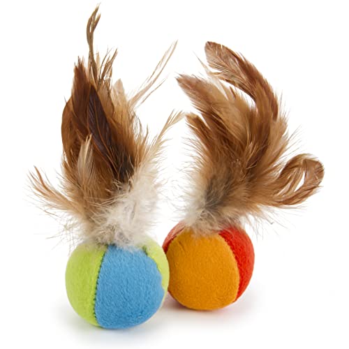 SmartyKat Flutter Ball Cat Toy Feather Ball 2 Pack