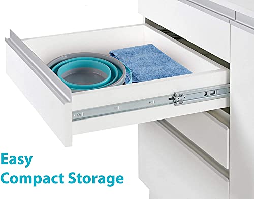 Foldable Pail Bucket Collapsible Buckets Multi Purpose for Beach, Camping Gear Water and Food Jug, Dog Bowls, Cats, Dogs and Puppys, Camping and Fishing Tub, (Half Gallon)